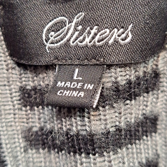 Sisters Assymetrical Tribal Print Open Cardigan   Size L - Picture 9 of 9